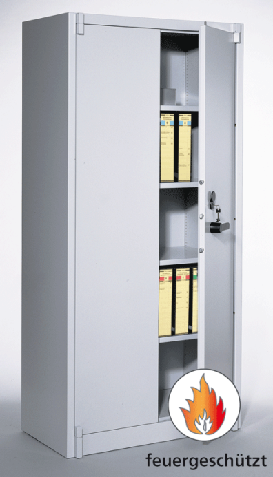 Feuergesch&uuml;tzter Fl&uuml;gelt&uuml;renschrank, 5 Ordnerh&ouml;hen