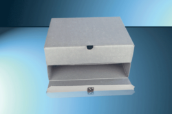 Archive boxes with front flap, riveted 29 x 38 x 10 cm