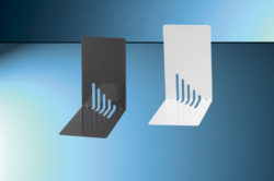 Buchstütze aus Metall, schmal, schwarz