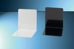 Buchstütze aus Metall, breit, grau